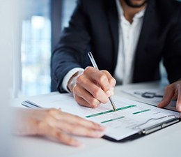 People go over paperwork